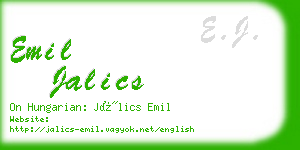 emil jalics business card